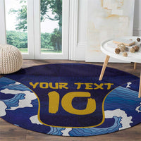 Custom Japan Pacific Rugby 2024 Round Carpet Japanese Traditional Pattern and Sea Waves