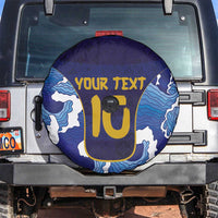 Custom Japan Pacific Rugby 2024 Spare Tire Cover Japanese Traditional Pattern and Sea Waves - Wonder Print Shop