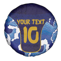 Custom Japan Pacific Rugby 2024 Spare Tire Cover Japanese Traditional Pattern and Sea Waves - Wonder Print Shop