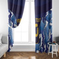 Custom Japan Pacific Rugby 2024 Window Curtain Japanese Traditional Pattern and Sea Waves - Wonder Print Shop