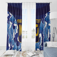 Custom Japan Pacific Rugby 2024 Window Curtain Japanese Traditional Pattern and Sea Waves - Wonder Print Shop
