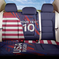 Custom United States Pacific Rugby 2024 Back Car Seat Cover The Eagle and USA Flag Style