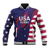 Custom United States Pacific Rugby 2024 Baseball Jacket The Eagle and USA Flag Style