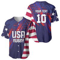 Custom United States Pacific Rugby 2024 Baseball Jersey The Eagle and USA Flag Style