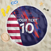 Custom United States Pacific Rugby 2024 Beach Blanket The Eagle and USA Flag Style