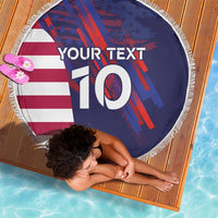 Custom United States Pacific Rugby 2024 Beach Blanket The Eagle and USA Flag Style - Wonder Print Shop