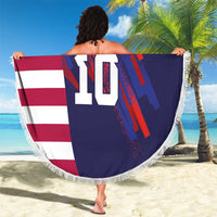 Custom United States Pacific Rugby 2024 Beach Blanket The Eagle and USA Flag Style