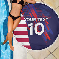 Custom United States Pacific Rugby 2024 Beach Blanket The Eagle and USA Flag Style
