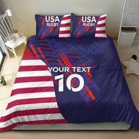 Custom United States Pacific Rugby 2024 Bedding Set The Eagle and USA Flag Style