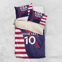 Custom United States Pacific Rugby 2024 Bedding Set The Eagle and USA Flag Style