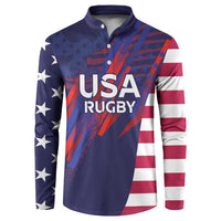 Custom United States Pacific Rugby 2024 Button Sweatshirt The Eagle and USA Flag Style - Wonder Print Shop