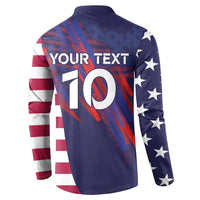 Custom United States Pacific Rugby 2024 Button Sweatshirt The Eagle and USA Flag Style - Wonder Print Shop