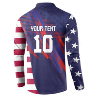 Custom United States Pacific Rugby 2024 Button Sweatshirt The Eagle and USA Flag Style