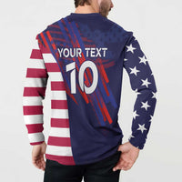 Custom United States Pacific Rugby 2024 Button Sweatshirt The Eagle and USA Flag Style
