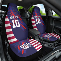 Custom United States Pacific Rugby 2024 Car Seat Cover The Eagle and USA Flag Style