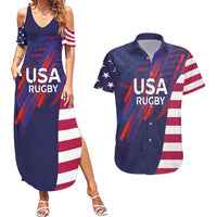Custom United States Pacific Rugby 2024 Couples Matching Summer Maxi Dress and Hawaiian Shirt The Eagle and USA Flag Style