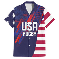 Custom United States Pacific Rugby 2024 Family Matching Long Sleeve Bodycon Dress and Hawaiian Shirt The Eagle and USA Flag Style