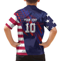 Custom United States Pacific Rugby 2024 Family Matching Off Shoulder Maxi Dress and Hawaiian Shirt The Eagle and USA Flag Style