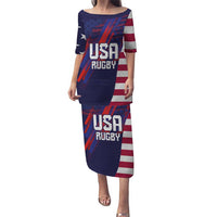 Custom United States Pacific Rugby 2024 Family Matching Puletasi and Hawaiian Shirt The Eagle and USA Flag Style