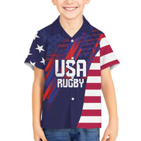 Custom United States Pacific Rugby 2024 Family Matching Puletasi and Hawaiian Shirt The Eagle and USA Flag Style