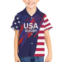 Custom United States Pacific Rugby 2024 Family Matching Tank Maxi Dress and Hawaiian Shirt The Eagle and USA Flag Style