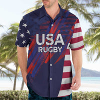 Custom United States Pacific Rugby 2024 Hawaiian Shirt The Eagle and USA Flag Style