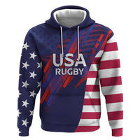 Custom United States Pacific Rugby 2024 Hoodie The Eagle and USA Flag Style