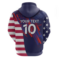 Custom United States Pacific Rugby 2024 Hoodie The Eagle and USA Flag Style