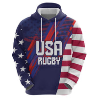 Custom United States Pacific Rugby 2024 Hoodie The Eagle and USA Flag Style