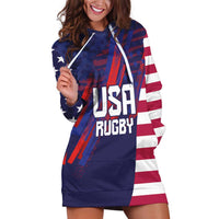 Custom United States Pacific Rugby 2024 Hoodie Dress The Eagle and USA Flag Style