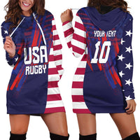 Custom United States Pacific Rugby 2024 Hoodie Dress The Eagle and USA Flag Style