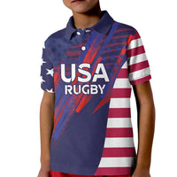 Custom United States Pacific Rugby 2024 Kid Polo Shirt The Eagle and USA Flag Style