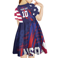 Custom United States Pacific Rugby 2024 Kid Short Sleeve Dress The Eagle and USA Flag Style