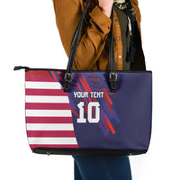Custom United States Pacific Rugby 2024 Leather Tote Bag The Eagle and USA Flag Style