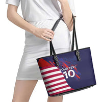Custom United States Pacific Rugby 2024 Leather Tote Bag The Eagle and USA Flag Style