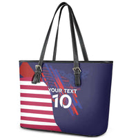 Custom United States Pacific Rugby 2024 Leather Tote Bag The Eagle and USA Flag Style