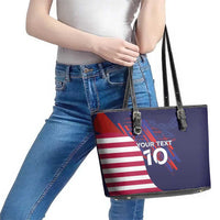 Custom United States Pacific Rugby 2024 Leather Tote Bag The Eagle and USA Flag Style