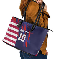 Custom United States Pacific Rugby 2024 Leather Tote Bag The Eagle and USA Flag Style