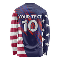 Custom United States Pacific Rugby 2024 Long Sleeve Shirt The Eagle and USA Flag Style