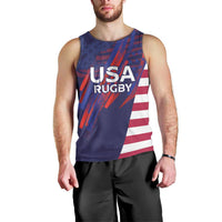 Custom United States Pacific Rugby 2024 Men Tank Top The Eagle and USA Flag Style - Wonder Print Shop