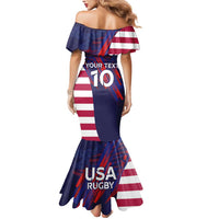 Custom United States Pacific Rugby 2024 Mermaid Dress The Eagle and USA Flag Style