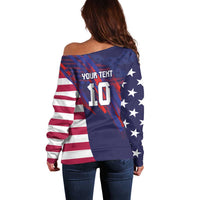 Custom United States Pacific Rugby 2024 Off Shoulder Sweater The Eagle and USA Flag Style