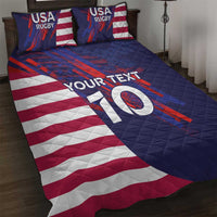 Custom United States Pacific Rugby 2024 Quilt Bed Set The Eagle and USA Flag Style