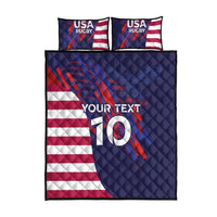 Custom United States Pacific Rugby 2024 Quilt Bed Set The Eagle and USA Flag Style
