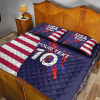 Custom United States Pacific Rugby 2024 Quilt Bed Set The Eagle and USA Flag Style