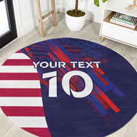 Custom United States Pacific Rugby 2024 Round Carpet The Eagle and USA Flag Style