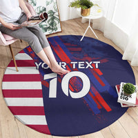 Custom United States Pacific Rugby 2024 Round Carpet The Eagle and USA Flag Style