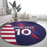 Custom United States Pacific Rugby 2024 Round Carpet The Eagle and USA Flag Style