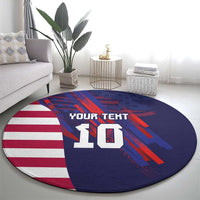 Custom United States Pacific Rugby 2024 Round Carpet The Eagle and USA Flag Style
