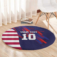 Custom United States Pacific Rugby 2024 Round Carpet The Eagle and USA Flag Style